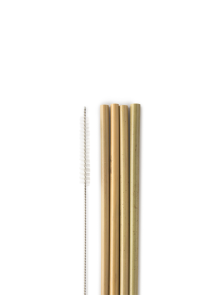 Humble Brush Wiederverwendbare Bambusstrohhalme – 4 Stück im Paket