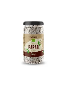 Nutrigold biologische weiße Pfefferkörner im 50 Gramm Glas