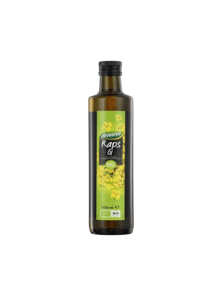 Dennree Rapsöl nativ – kalt gepresst – Biologisch in Glasflasche von 500ml