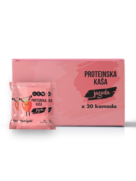 Nutrigold 10+10 GRATIS Protein Brei Erdbeere in einer 65g Packung