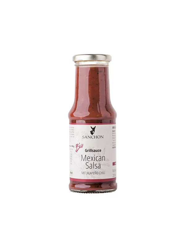 Sanchon Mexikanische Salsasauce mit Jalapeno Chili – Biologisch in einer 210ml Flasche