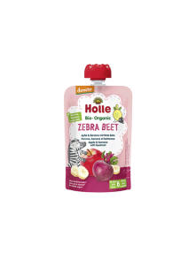 Holle Apfel-, Bananen- und Rote-Bete-Püree „Zebra Beet“ – Biologisch 100g Packung