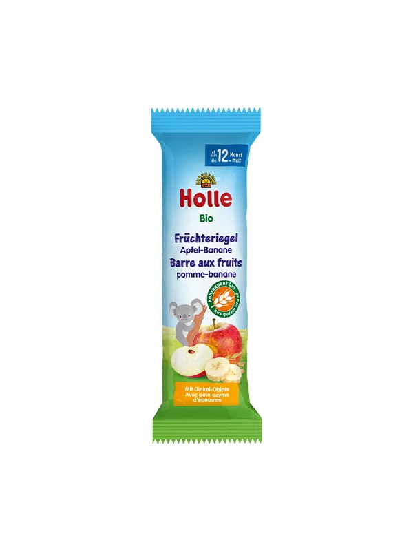 Holle Fruchtriegel für Kinder mit Apfel und Banane (ab dem 12. Monat) – Biologisch in der 25g Packung