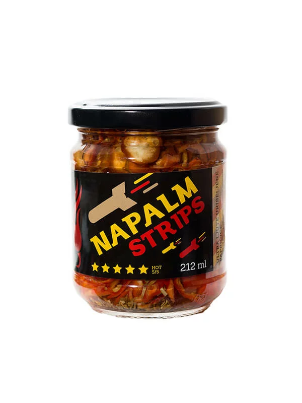 Volim Ljuto Eingelegte Paprikaschoten – Napalm Strips im 212ml Glas