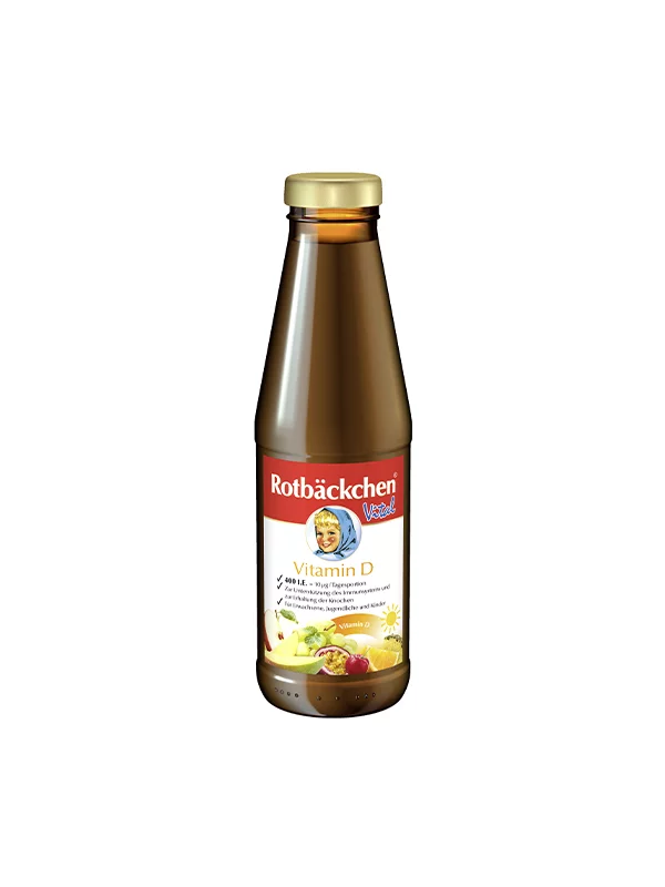 Rotbäckchen Vitaler Vitamin D Saft in einer 450ml Flasche