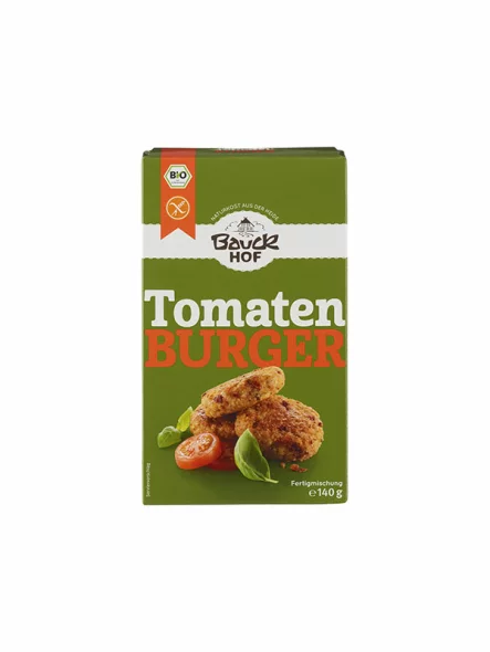 Bauck Mühle Tomaten-Basilikum-Burger-Mix glutenfrei – Biologisch in einer 140g Packung