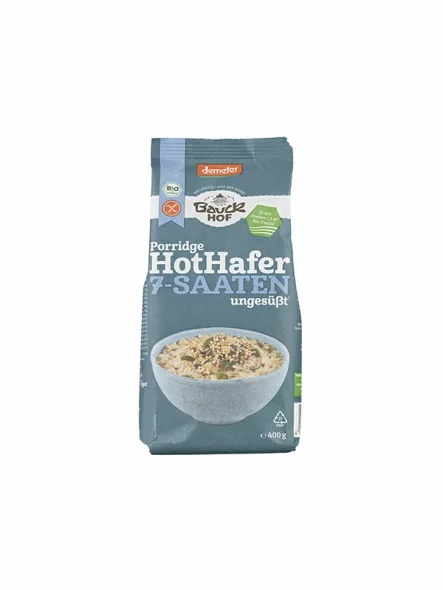 Bauck Mühle Haferflocken mit 7 Samen Glutenfrei – Biologisch in einer 400g Packung