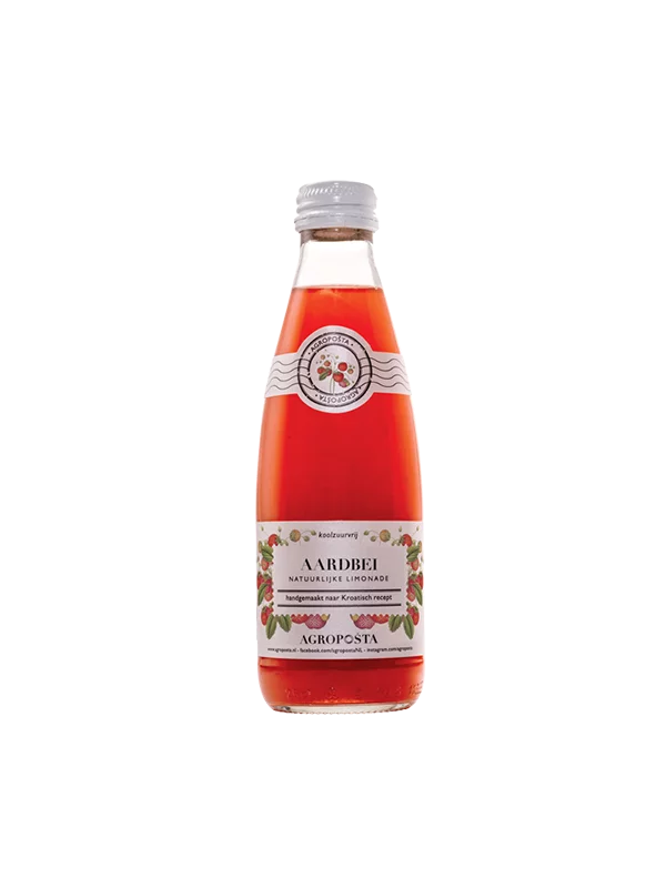 Agropošta Erdbeersaft in einer 0,25l Glasflasche