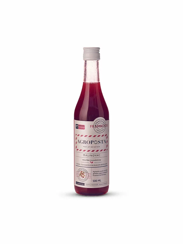 Agropošta Himbeersirup in einer 500 ml Glasflasche