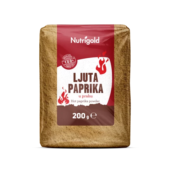 Nutrigold Paprika Pulver scharf in einer 200 Gramm Packung