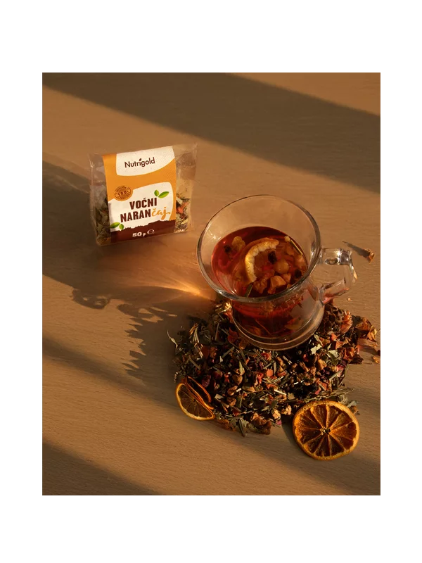 Nutrigold Früchte Orangen Tee in einer 50g Packung