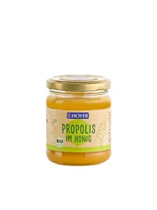 Hoyer Blütenhonig mit Propolis – Biologisch im 250g Glas