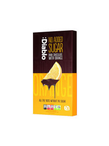 Diablo Dunkle Schokolade mit Orange ohne Zuckerzusatz in der 75g Verpackung