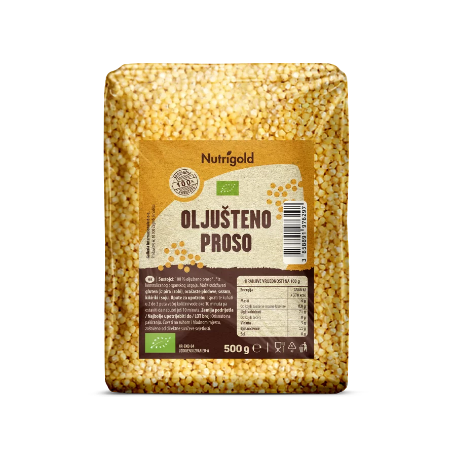 Nutrigold Geschälte Hirse - Biologisch in einer 500 Gramm Packung