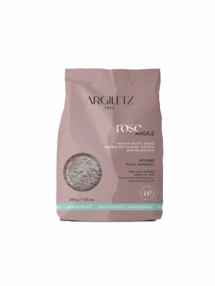 Argiletz Rosa Tonpulver für Gesicht, Haare und Bad in einer Packung von 200g