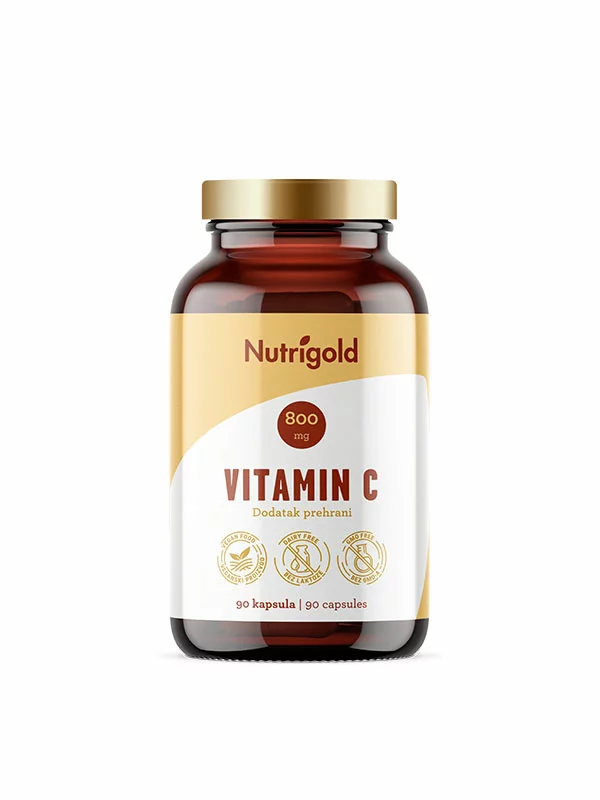 Nutrigold Vitamin C 800mg mit 90 vegane Kapseln