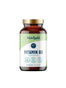 Nutrigold Vitamin D3 400 IE mit 90 vegane Kapseln in der Packung