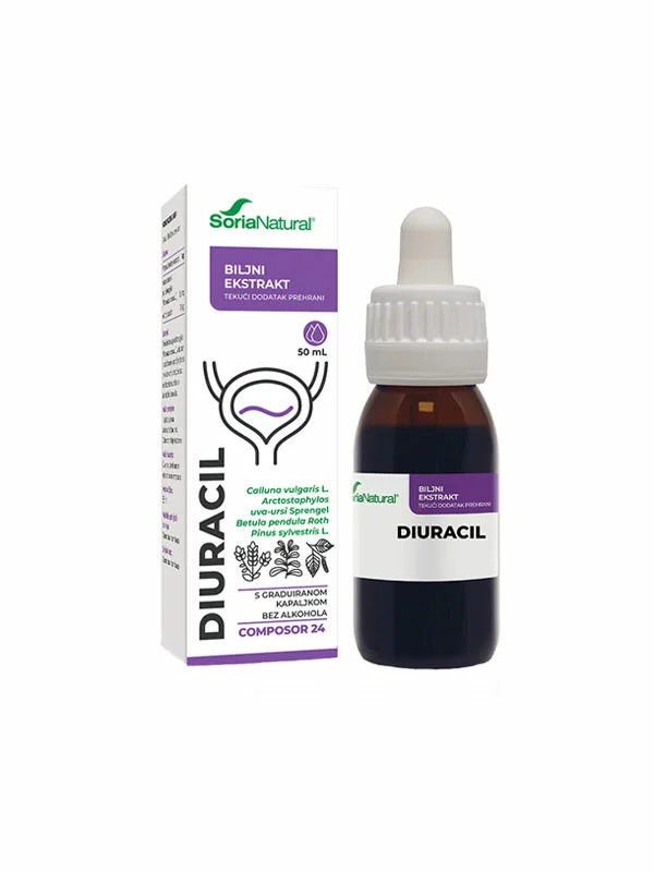 Soria Natural Diuracil-Komplex in einer 50ml Glasflasche mit Tropfer