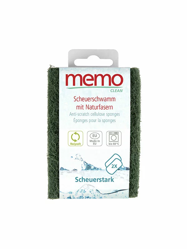 Memo Scheuerschwämme - 100% pflanzliche Zellulosefasern 2 Stück