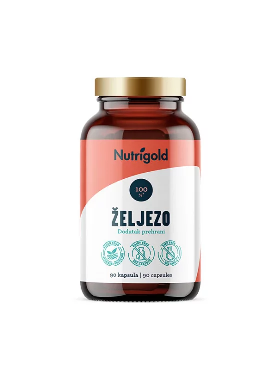 Nutrigold Eisen 30mg mit 90 vegane Kapseln in der Packung