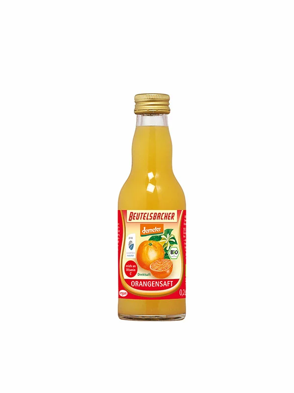 Beutelsbacher Orangensaft 100% - Biologisch in einer 0,2l Flasche