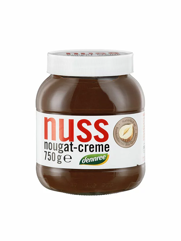 Dennree Nuss-Nougat Creme – Biologisch im 750g Glas