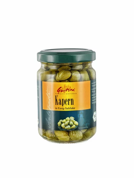 Gustoni Kapern in Essig-Salzlake – Biologisch in einer 140g Packung