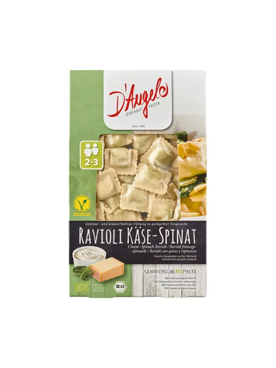D'Angelo Ravioli mit Käse und Spinat – Biologisch in einer 250g Packung