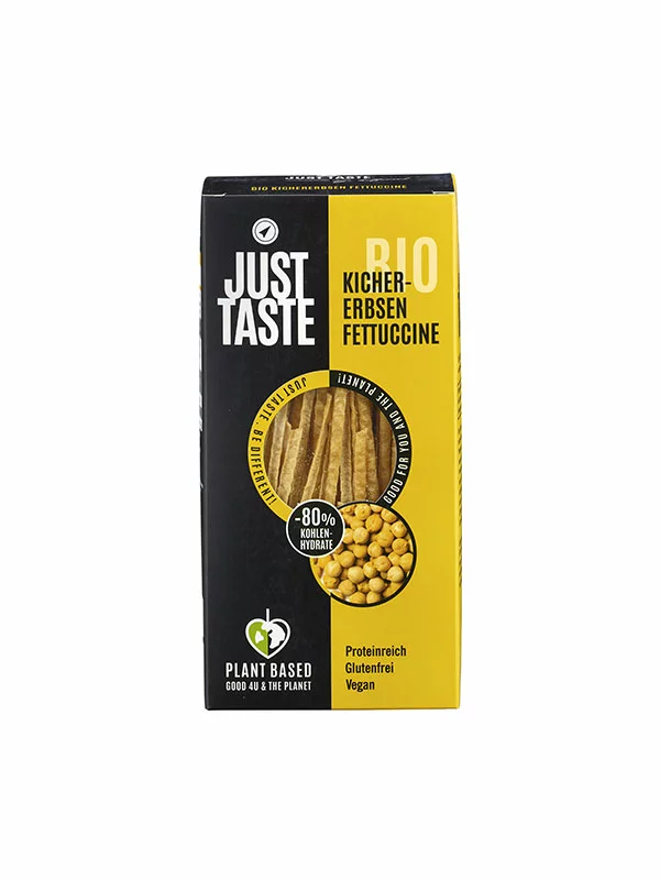 Just Taste Kichererbsen & Sojabohnen Fettuccine – Biologisch in einer 250g Packung