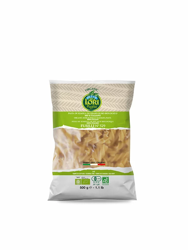 Pasta Lori Puglia Hartweizennudeln Fusilli - Biologisch in einer 500g Verpackung