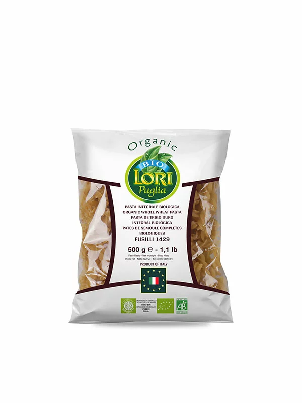 Pasta Lori Puglia Fusilli aus Vollkorn-Hartweizen – Biologisch in einer 500g Packung