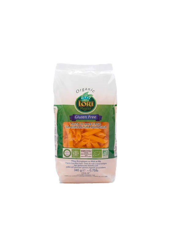 Lori Puglia Reis- und Mais-Penne-Nudeln glutenfrei – Biologisch in einer 340g Verpackung