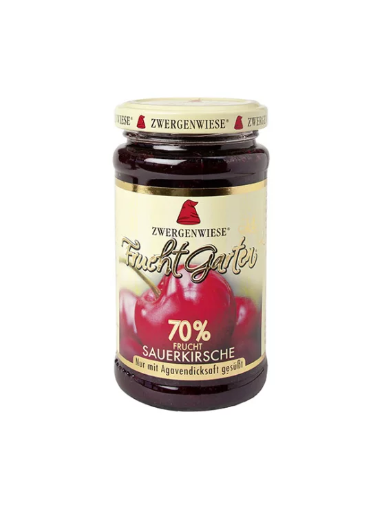 Zwergenwiese FruchtGarten Aufstrich mit Sauerkirsche glutenfrei Bio im 225g Glas