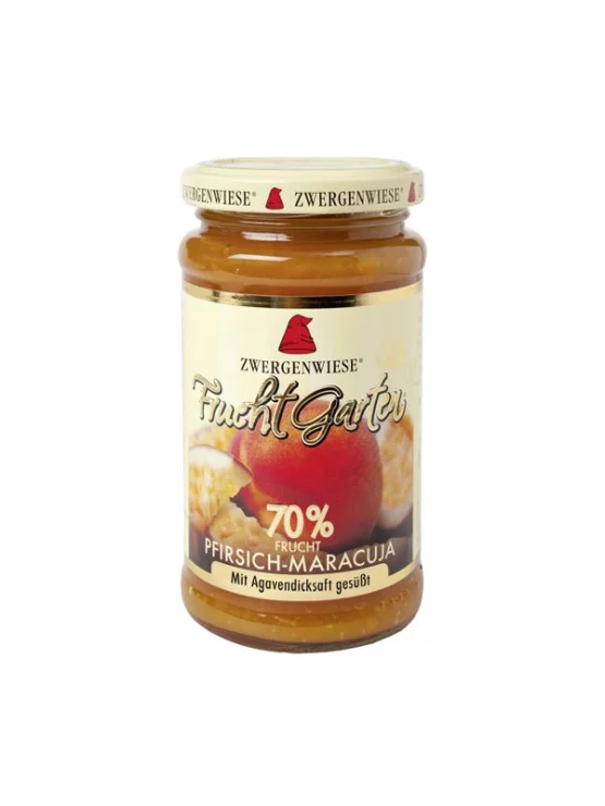 Zwergenwiese FruchtGarten Pfirsich-Maracuja glutenfrei – Bio im 225g Glas
