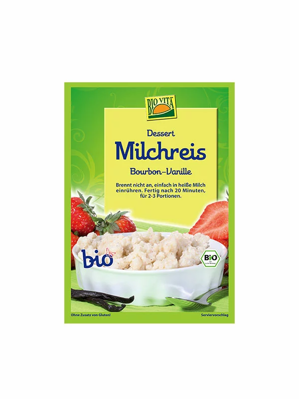 Bio Vita  Milchreis - Bourbon-Vanille – Biologisch im Beutel von 115 g