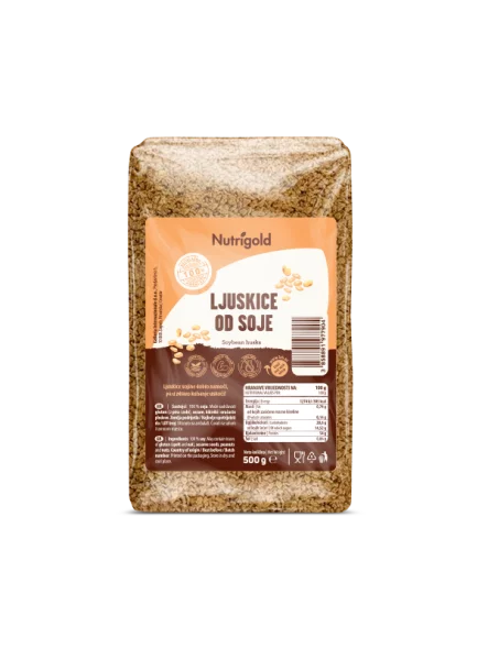Nutrigold Sojaflocken in einer 500 Gramm Packung
