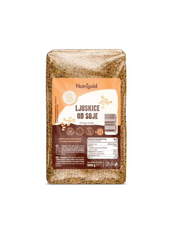 Nutrigold Sojaflocken in einer 500 Gramm Packung