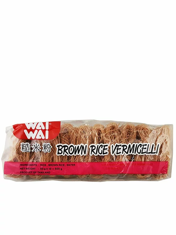 WaiWai Vollkorn-Reisnudeln – Vermicelli in Verpackung von 500 g