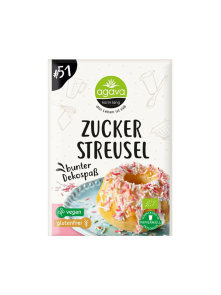 Dekorative farbige Zuckerstreusel Glutenfrei – Biologisch 70g Agava Karin Lang