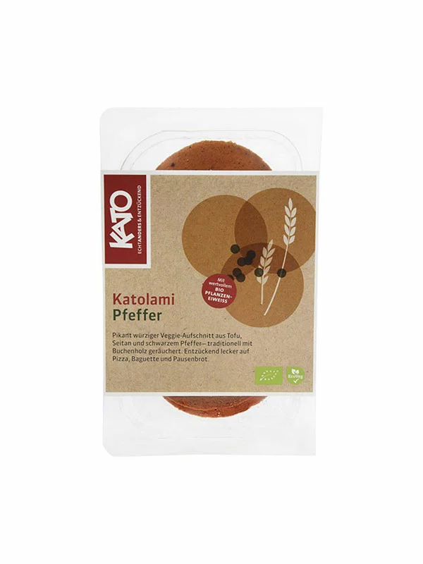 Kato Vegane Salami mit Paprika Katolami – Biologisch in der 100g Packung