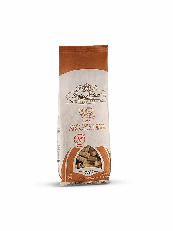 Pasta Natura Pasta aus Kichererbsen, Mais und Reis Makkaroni – Glutenfrei in einer 250g Verpackung