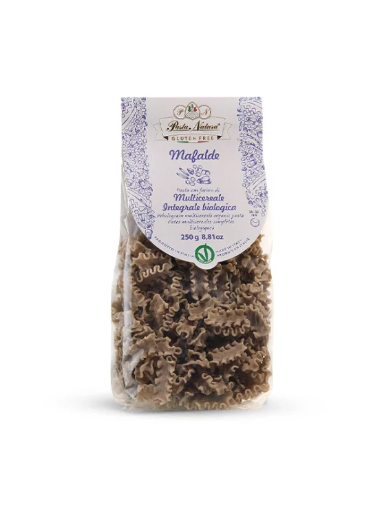 Pasta Natura aus 4 Getreidesorten Mafalda Glutenfrei – Biologisch in einer 250g Verpackung