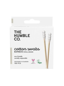 Bambus-Ohrstöpsel, weiße Spirale – 100 Stück Humble Brush