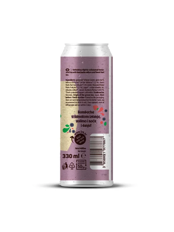 Nutrigold Kombucha Waldbeere - Biologisch in einer 330ml Packung
