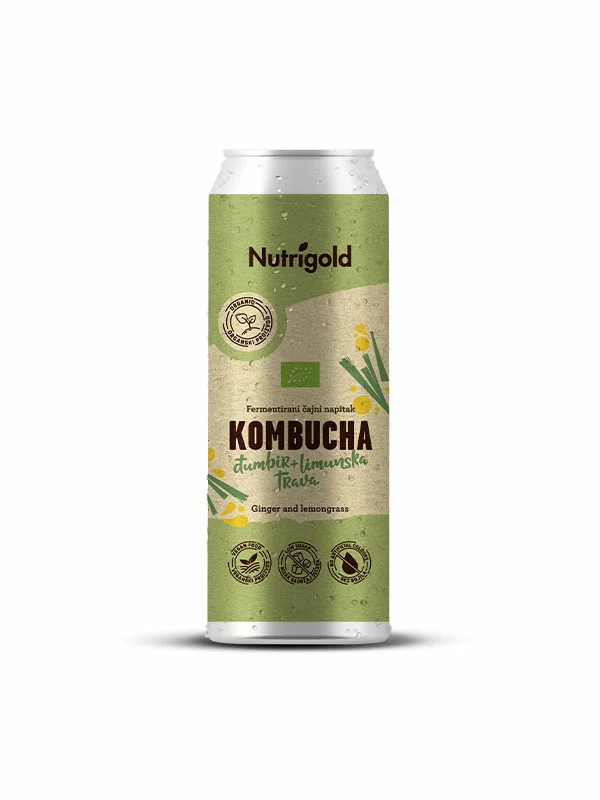 Nutrigold Kombucha Ingwer & Zitronengras - Biologisch in einer 330ml Packung