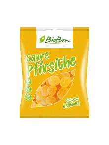 BioBon Vegane saure Gummibärchen Pfirsich glutenfrei – Biologisch in einer 100g Packung