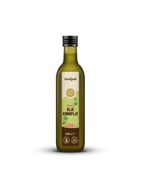 Nutrigold Hanföl – Biologisch kaltgepresst in der 250ml dunkeln Glasflasche