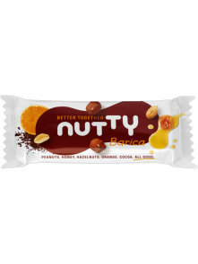 Nutty Riegel – Haselnuss, Erdnussbutter, Orange und Kakao – 50g