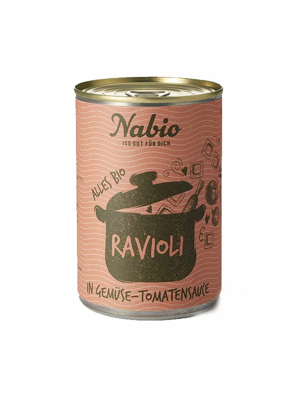 Nabio Ravioli in Gemüse-Tomatensauce – Biologisch in einer 400g Dose