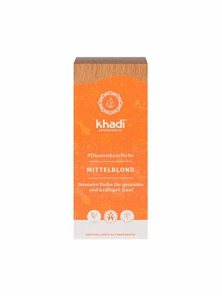 Pflanzliche Haarfarbe Mittelblond - 100g Khadi